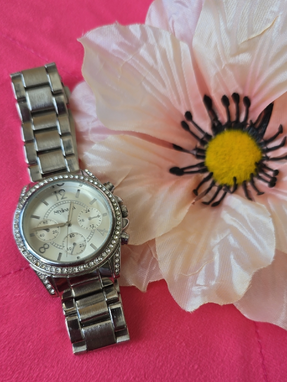 Style & Co. Stainless Crystal Accent Women's Bracelet Watch